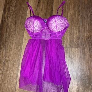 Victoria’s Secret purple Lace Babydoll Lingerie top